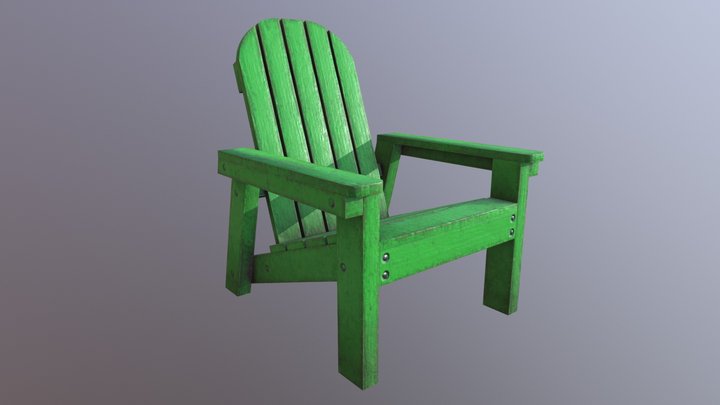 Garden Chair Green 3D Model