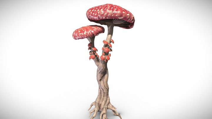 Alien Fantasy Plant - Giant Mushroom Tree 3D Model