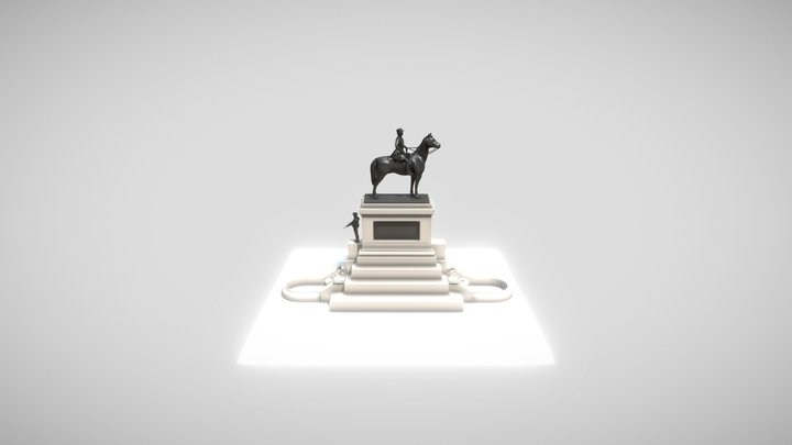 Estatua General Baquedano Plaza Dignidad 3D Model