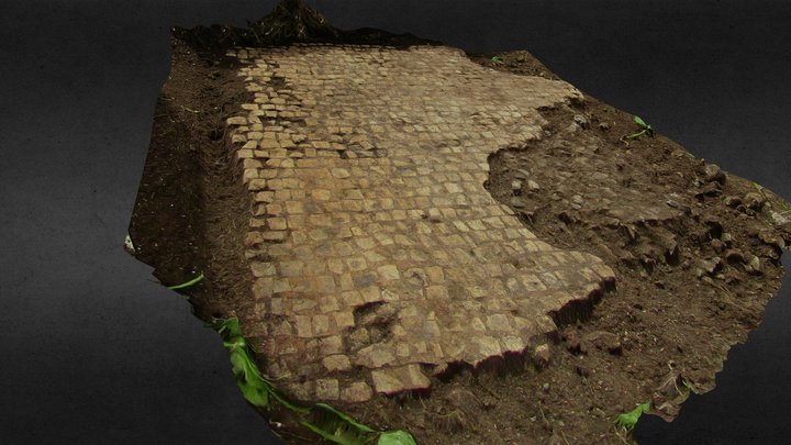 Remains of Roman mosaic in a thermal building 3D Model