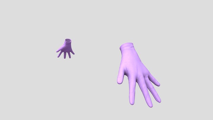 Female Purple Vintage Gloves 3D Model