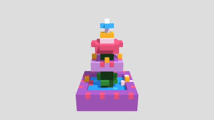 Flower Fountain - Voxel 32x32 (Animated)