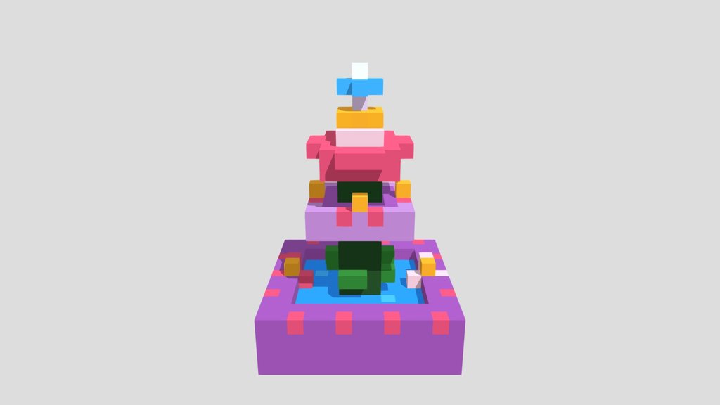 Flower Fountain - Voxel 32x32 (Animated)