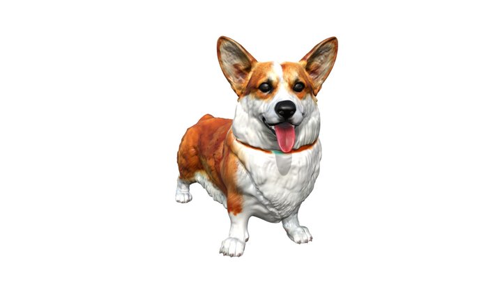 Pic2Statue℠ Sculpted Corgi 3D Figurine 3D Model