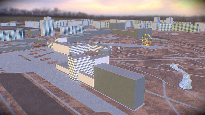 Pripyat city 1986 [retrowave] 3D Model