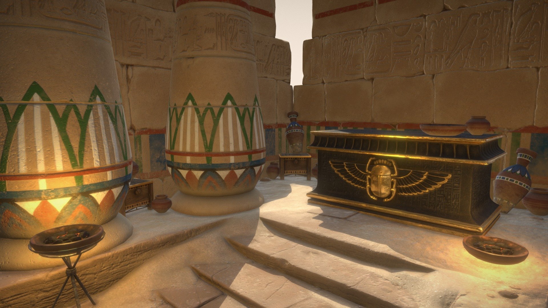 Egyptian Tomb - 3D model by Minpage [7a5f554] - Sketchfab