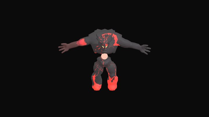 Fire Golem 3D Model