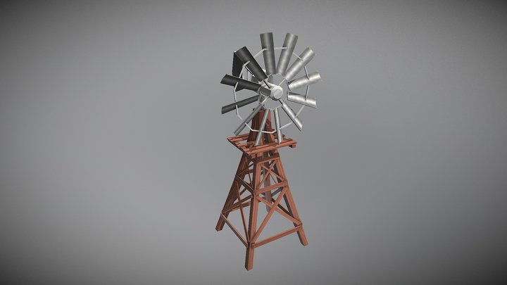 Windmill Lowpoly 3D Model