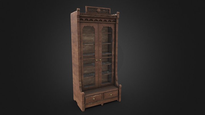 Victorian Bookshelf 3D Model