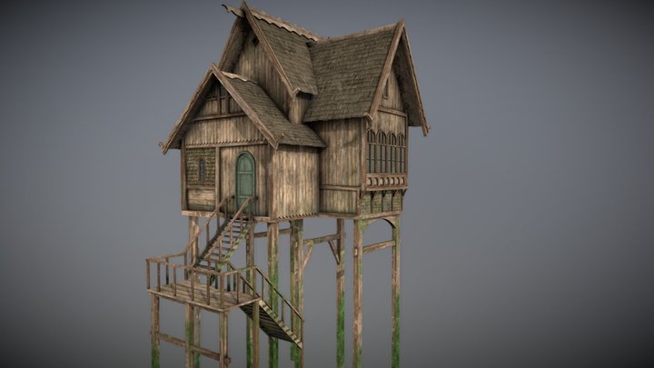 Medieval lake village - House 7 3D Model