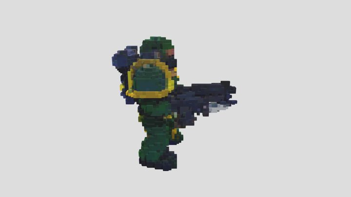Space Marine Voxel Experiment 3D Model