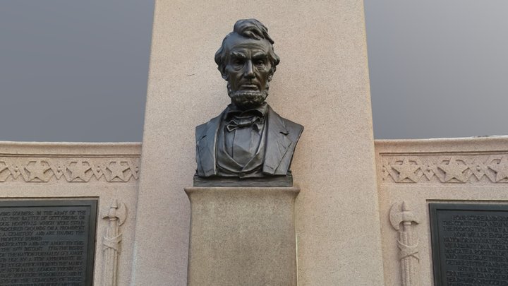 Lincoln Statue at Gettysburg 3D Model