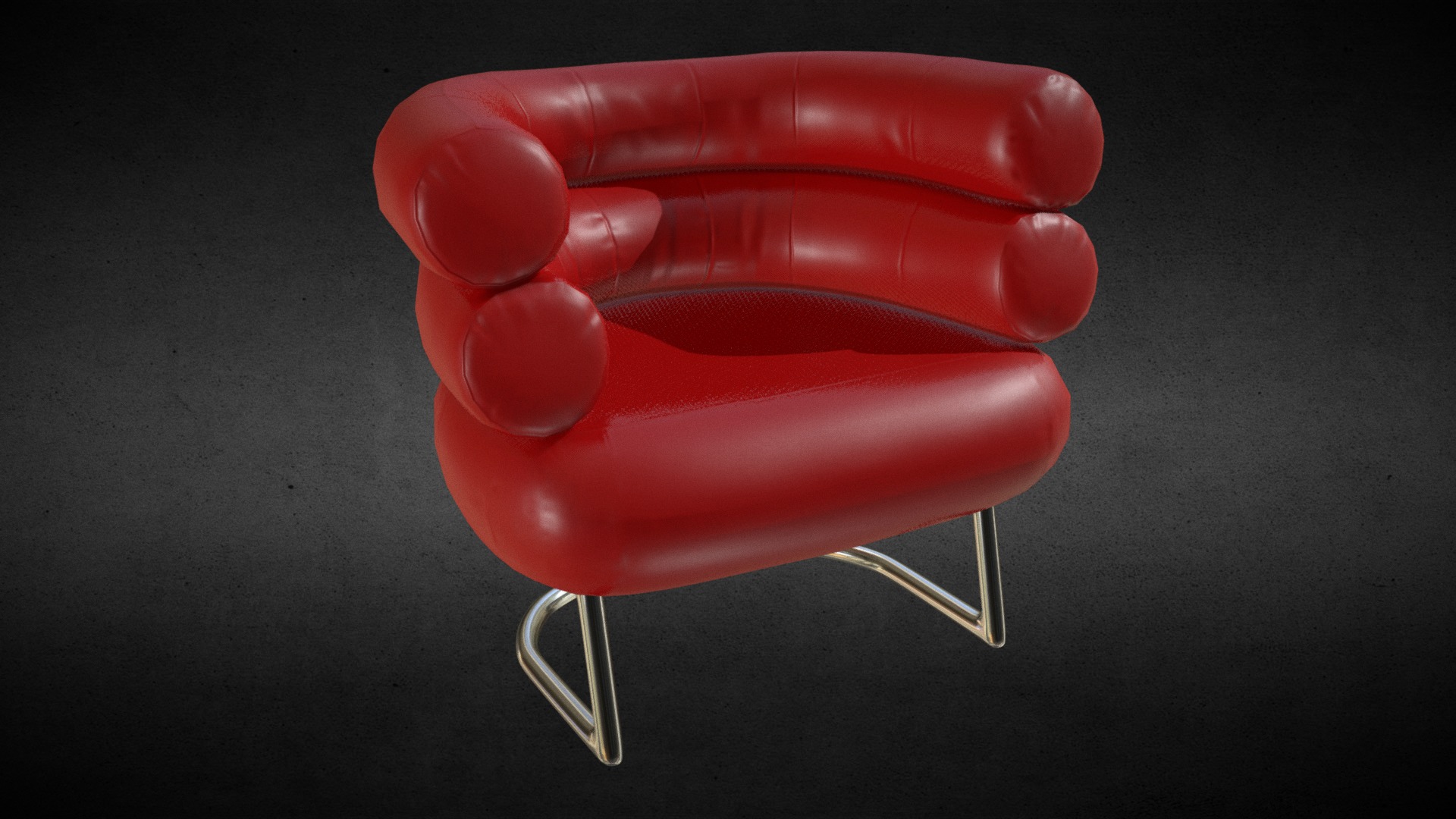 3D model Bibundum armchair - This is a 3D model of the Bibundum armchair. The 3D model is about a red plastic chair.