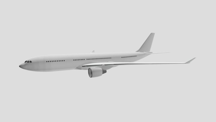 A330-200 White 3D Model