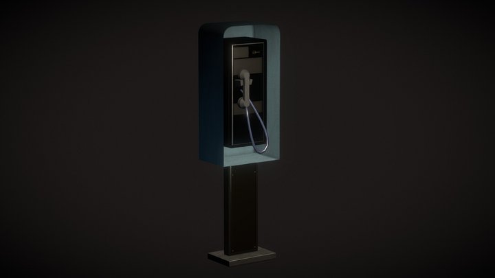 Low Poly Payphone 3D Model
