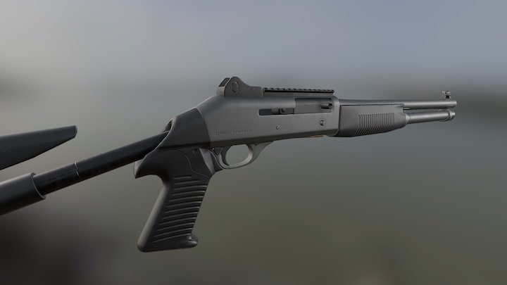 M4 Super 90 Semi Automatic Shotgun 3D Model
