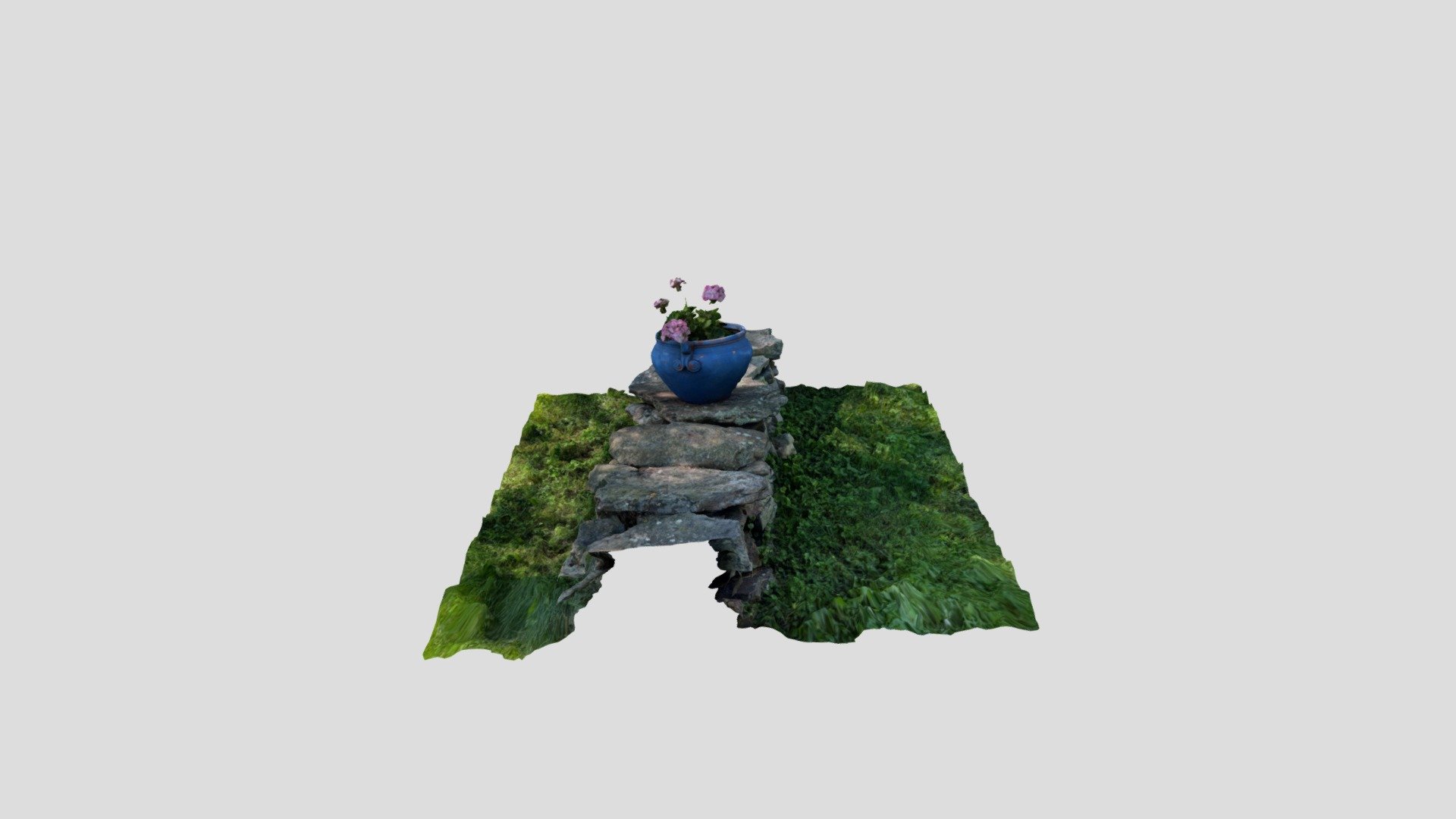 Flower pot on Pennsylvania fieldstone wall