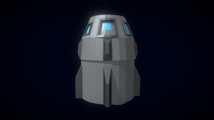 Low poly Space Ship 3D Model