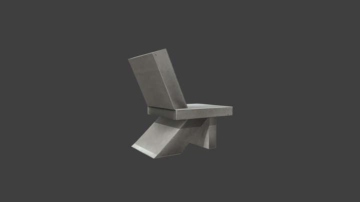 Minimalist Concrete Chair - Nako Baev 3D Model