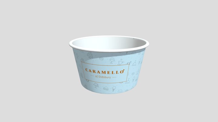 8oz Ice Cream Cup 3D Model