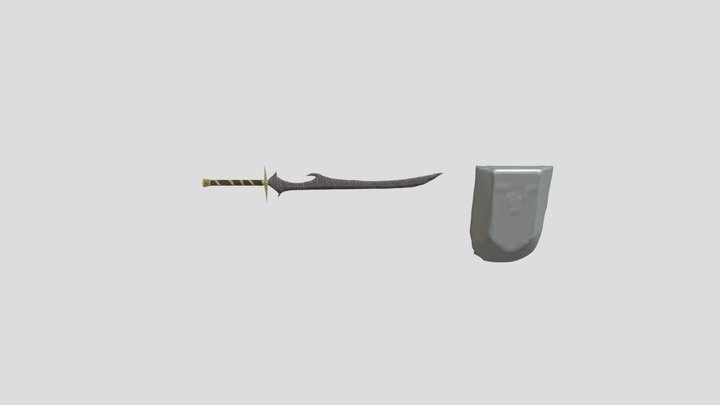 Espada y escudo 3D Model