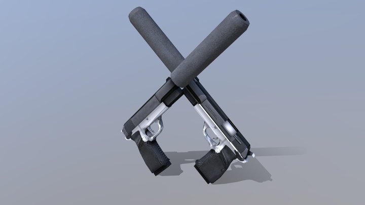 Silenced Pistols 3D Model