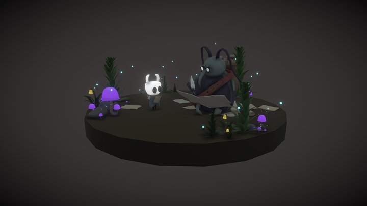 Hollow Knight and Cornifer 3D Model