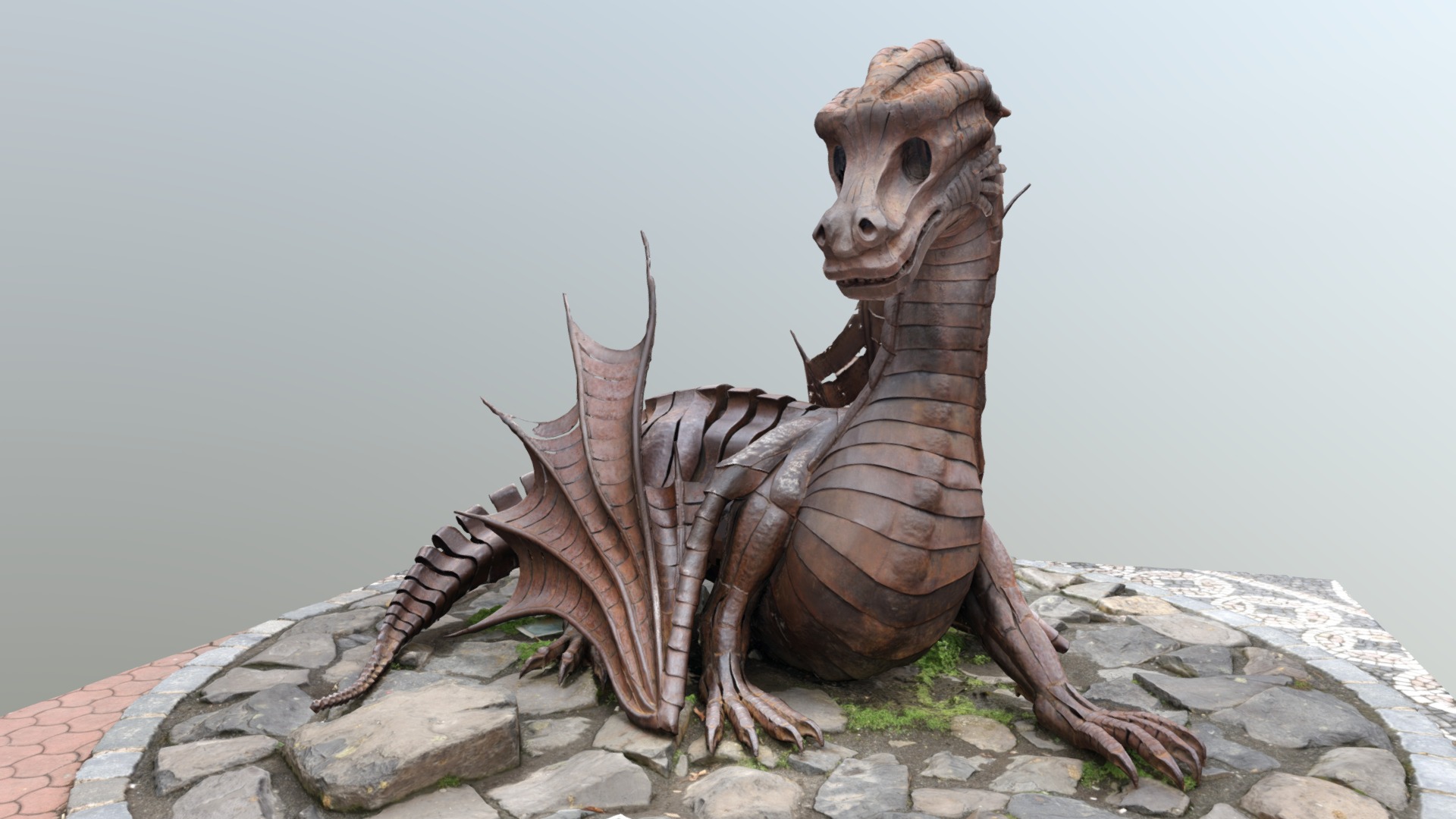 3D model The Fairytale Dragon of Jičín, Czech Republic - This is a 3D model of the The Fairytale Dragon of Jičín, Czech Republic. The 3D model is about a skeleton of an animal.