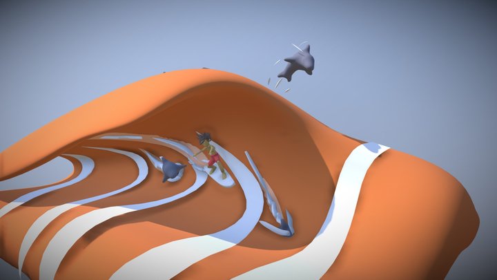 Salmon Surfer 3D Model