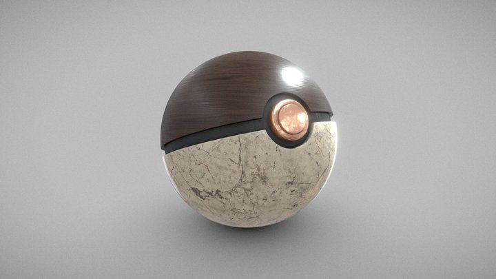 Elegant Pokeball 3D Model