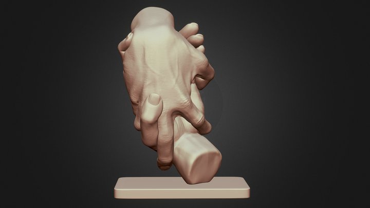 Hands Sculpture 3D Print Ready(SYMBOL OF UNITY) 3D Model