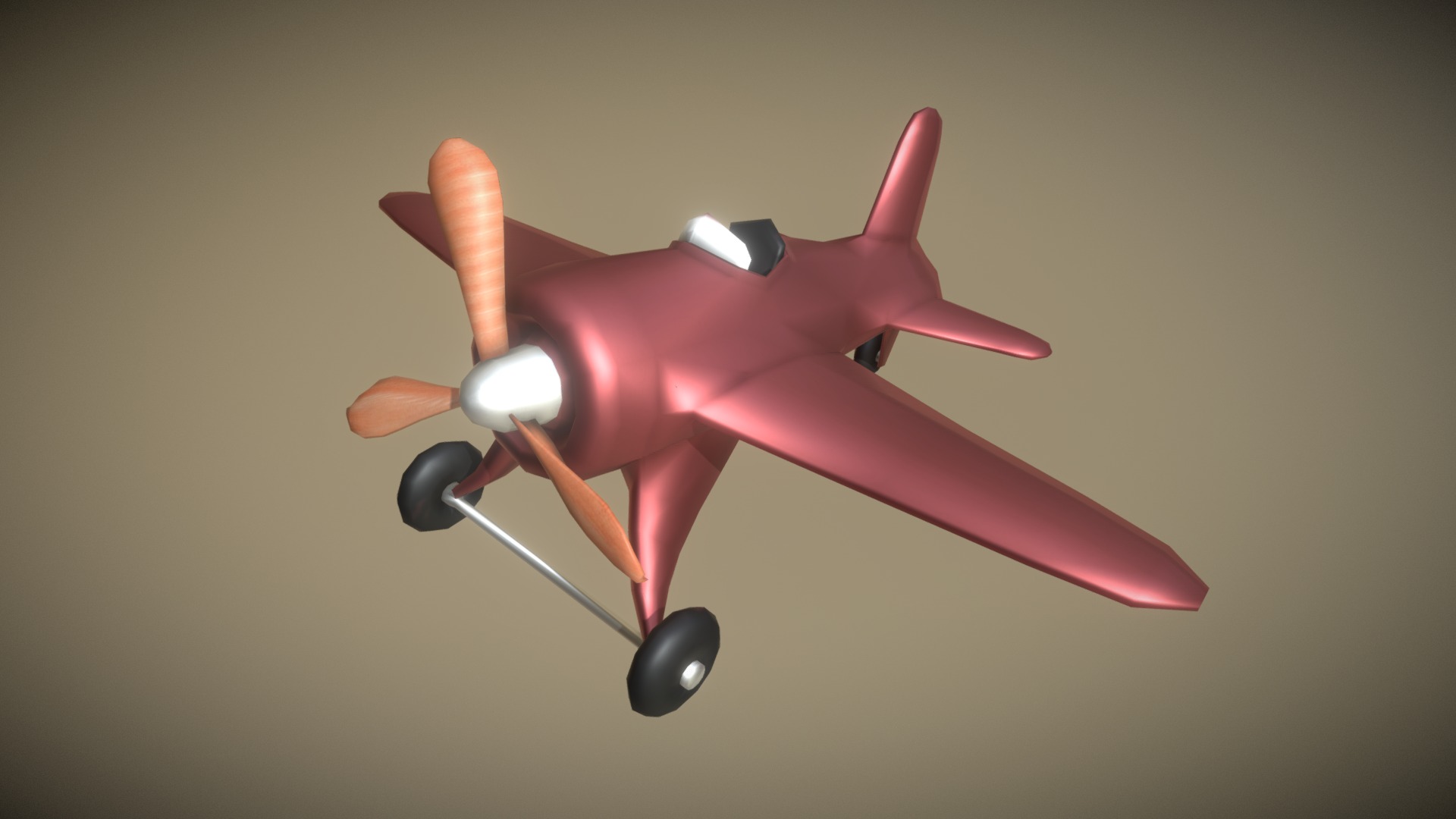 3D model Airplane Toy Low Poly Game Ready - This is a 3D model of the Airplane Toy Low Poly Game Ready. The 3D model is about a red and white ceiling fan.