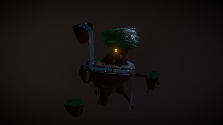Floating Island home 3D Model