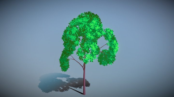 Stylized fluffy tree 3D Model