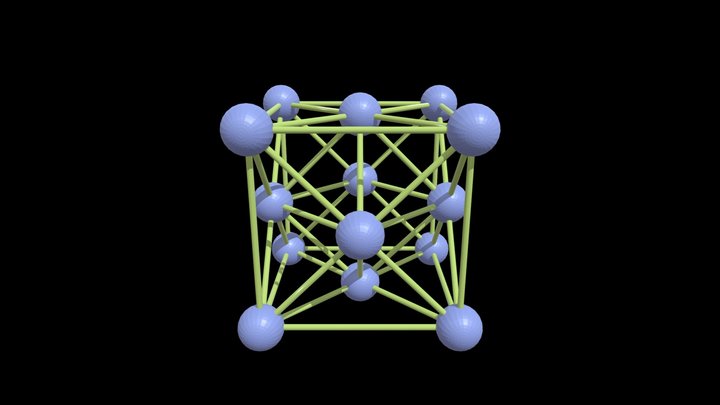 Face-centered cubic structure 3D Model