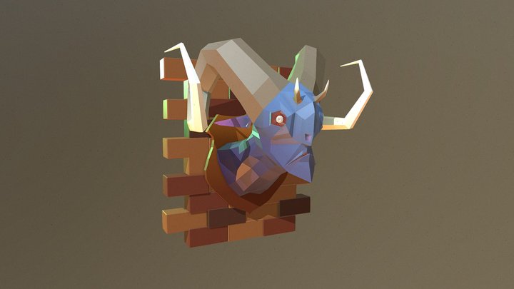 Demon Trophy LowPoly 3D Model