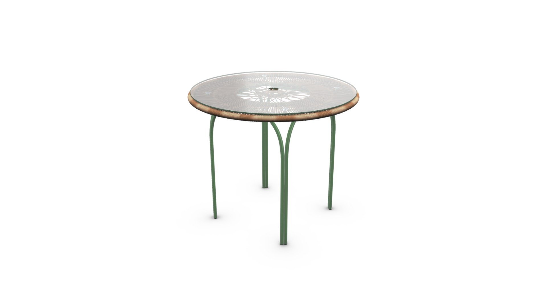 Lyra Outdoor Round Dining Table, Green