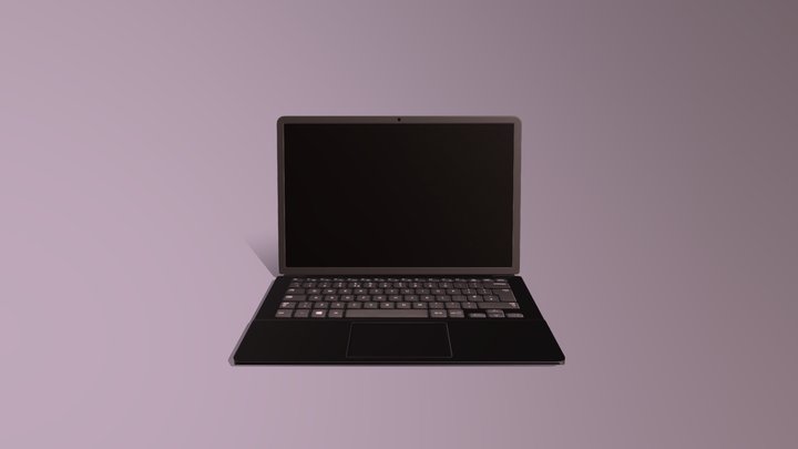 Realistic Laptop(Colour Black) 3D Model