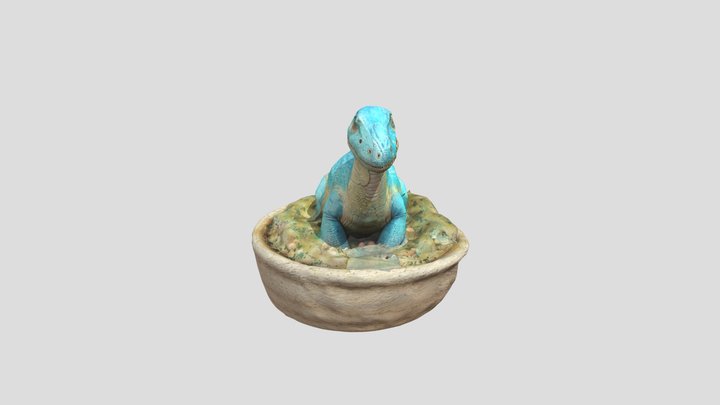 Mother Dino sitting on its eggs, 3D Model