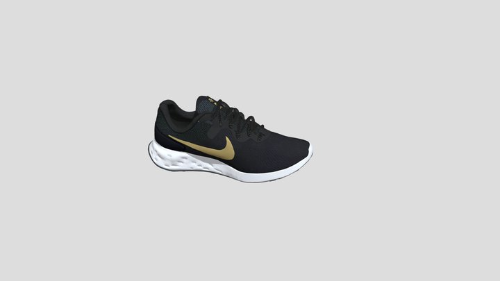 Black and White Gold Nike Men Shoe_R1 3D Model