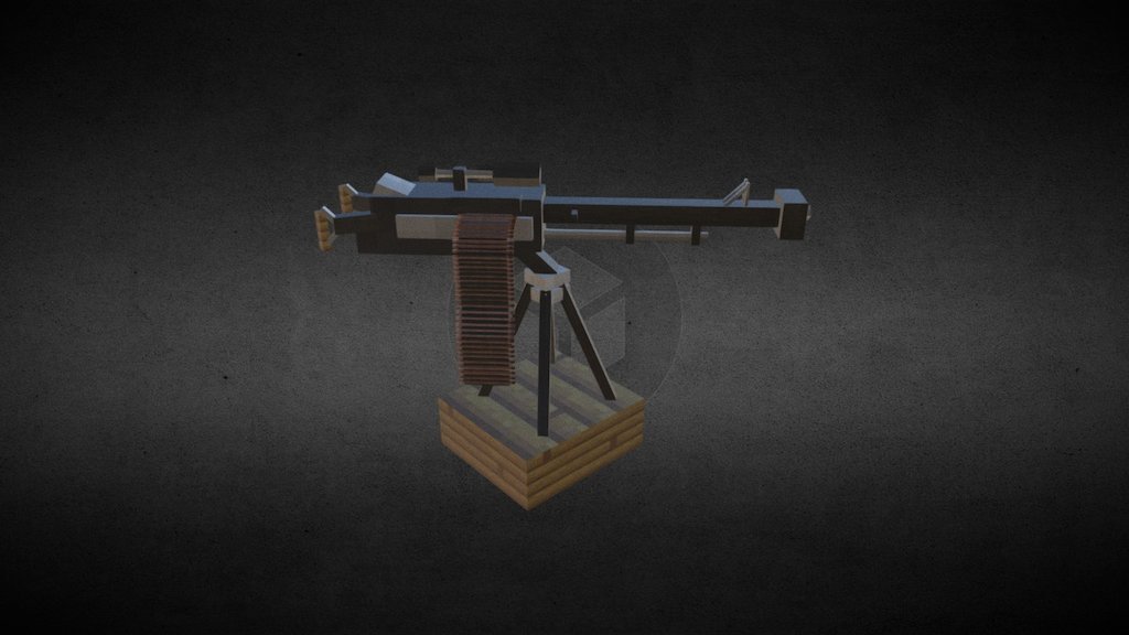 Modern Machine gun on a stand - 3D model by dragnoz [7a93429] - Sketchfab