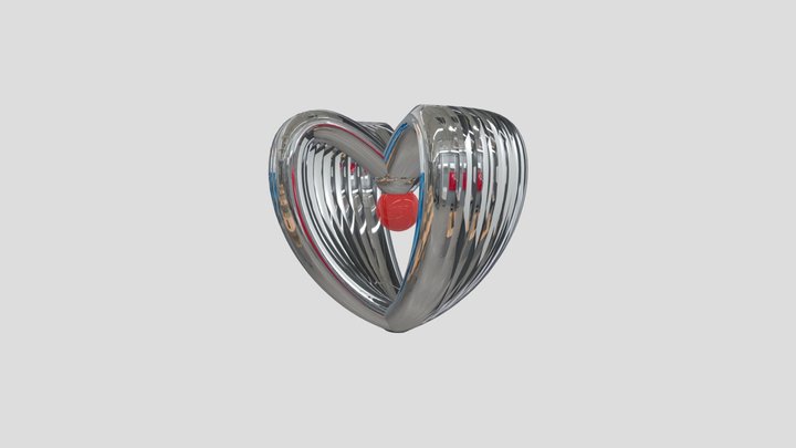 corazon bola cristal,joyeria 3D Model