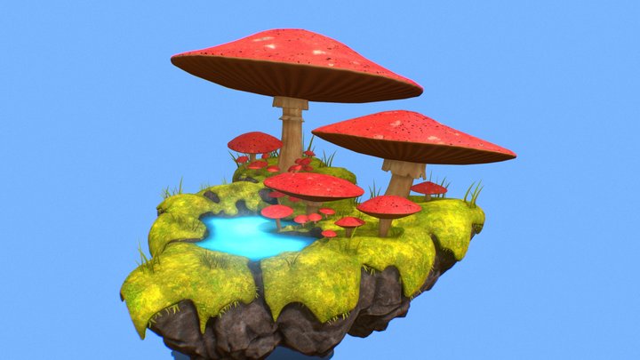 mushroom island 3D Model
