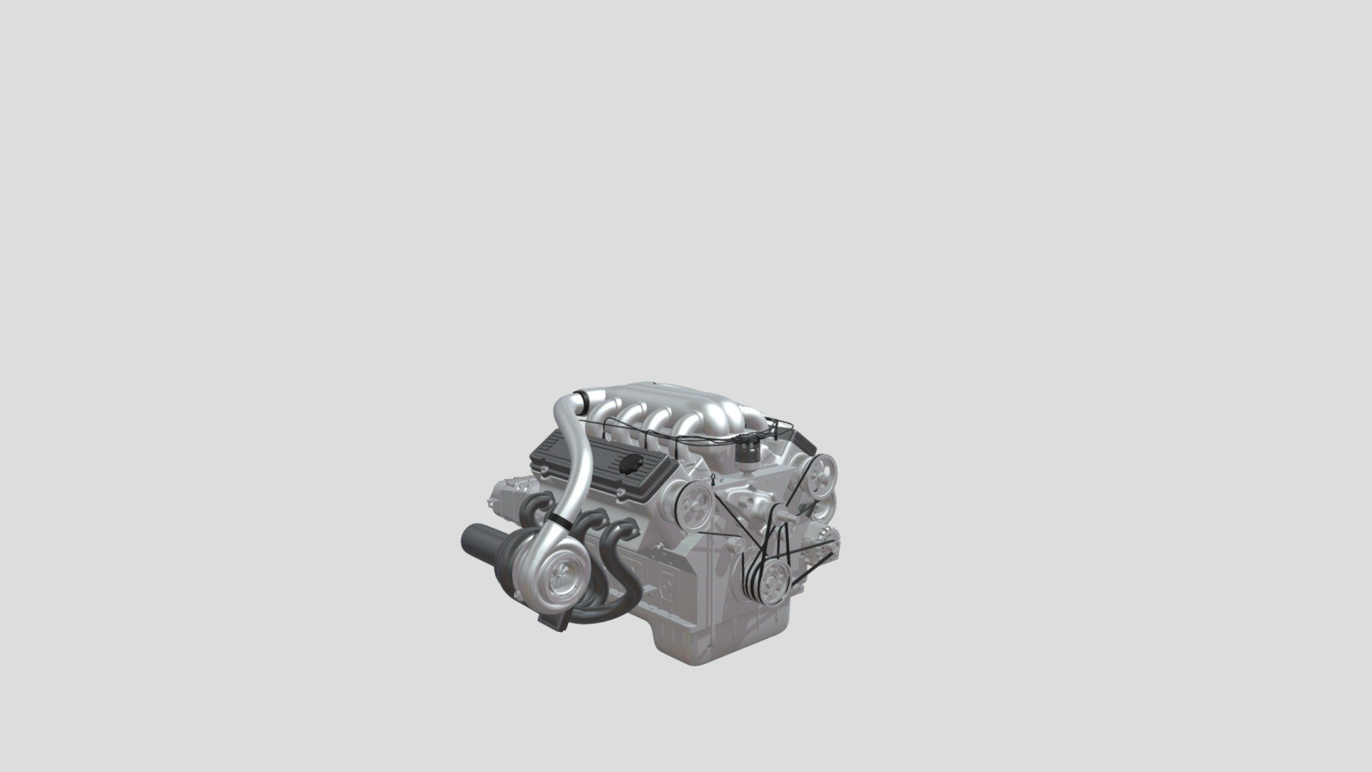 Twin Turbocharged V8 Engine 3D Model $199 - .3ds .lwo .max .obj .xsi -  Free3D