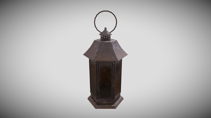 Lantern 3D Model Lowpoly Gameready 3D Model