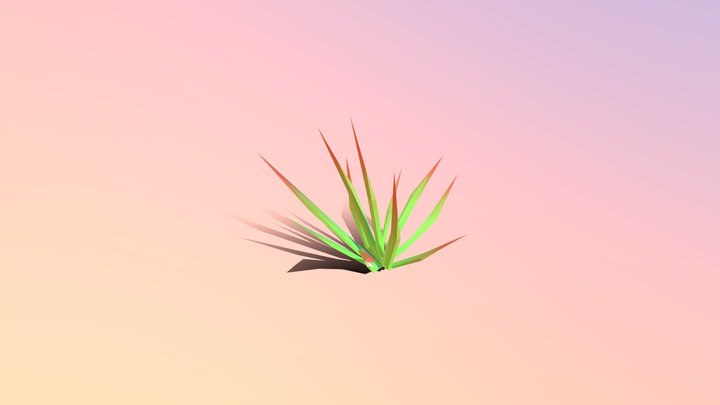 Low-poly Cogon Grass 3D Model