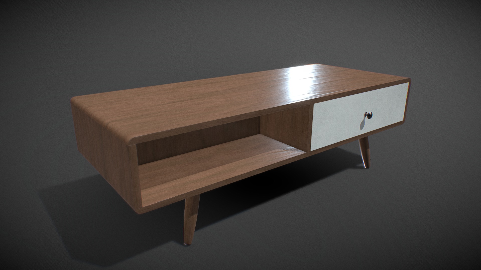 3D model Transmit Coffee-table v02 - This is a 3D model of the Transmit Coffee-table v02. The 3D model is about a wooden table with a light on it.