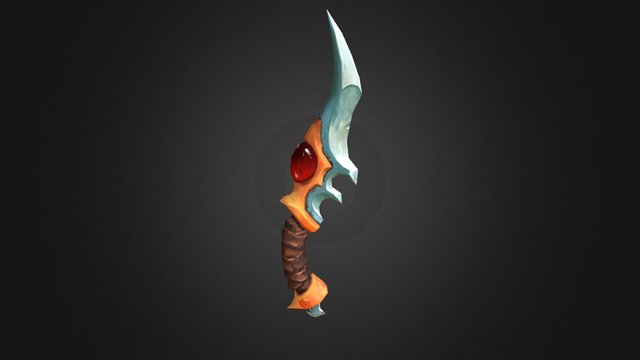 Hand Painted Sword 3D Model