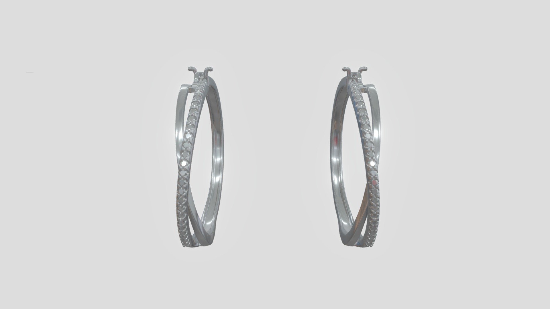 diamond crossover hoop earrings