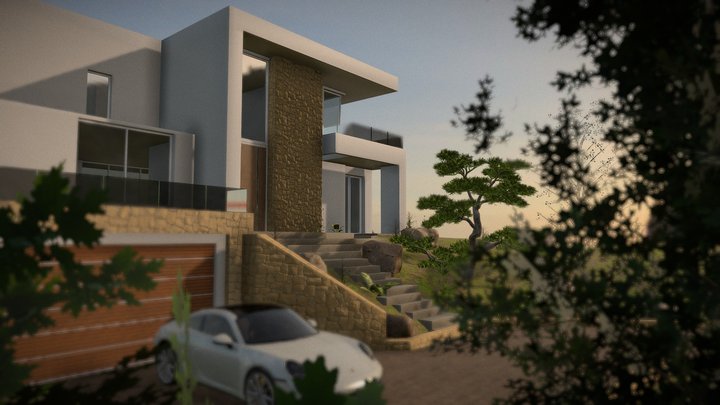 Modern Coastal Hillside Villa – Modello 3D gratuito STL